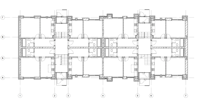 "Dutch Quarter" residential complex in Ivanteevka. Building 3, plan of the first floor. Construction, 2015 � UNK project