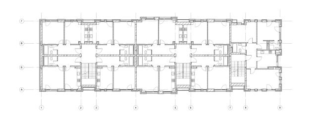 "Dutch Quarter" residential complex in Ivanteevka. Building 5, plan of the first floor. Construction, 2015  UNK project