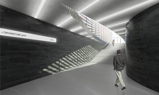 "Nizhnie Mnevniki" metro station. Underground crossing. Contest project, 2015  DNK ag