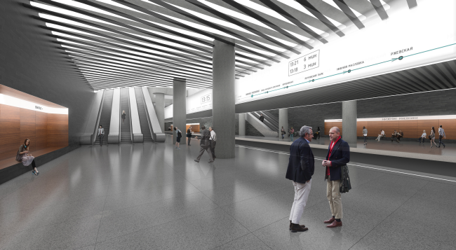 "Nizhnie Mnevniki" metro station. Platform. Contest project, 2015  DNK ag