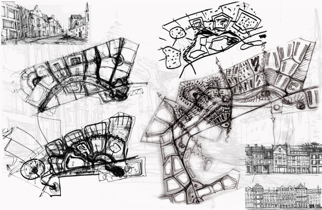 The architectural and planning concept of the residential projectin Kirov. Sketches. Project, 2015  Archstroydesign