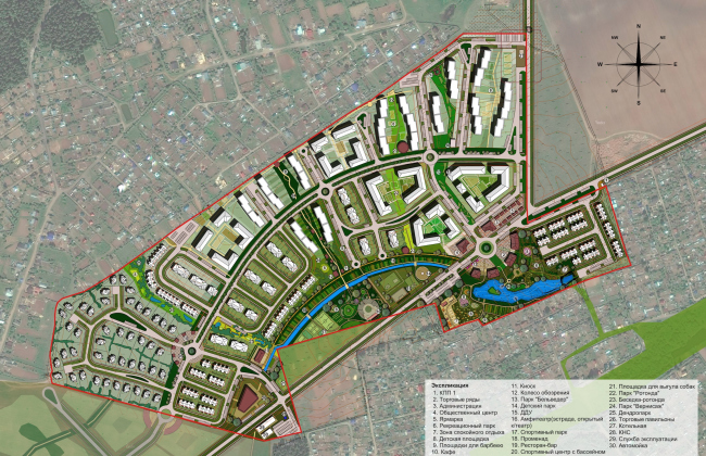 The architectural and planning concept of the residential projectin Kirov. Master plan. Project, 2015 � Archstroydesign