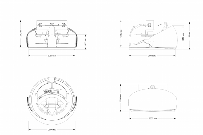 The concept of National Crisis Management Center of EMERCOM of Russia. Model of the workplace. Section view, plan � Arch group