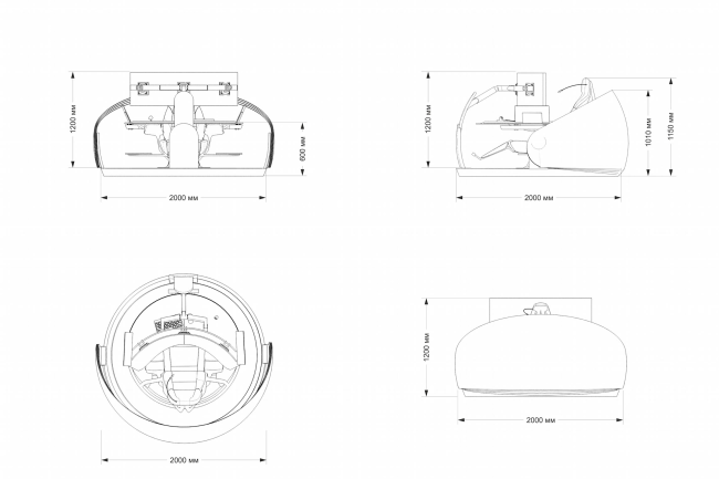 The concept of National Crisis Management Center of EMERCOM of Russia. Model of the workplace. Section view, plan  Arch group