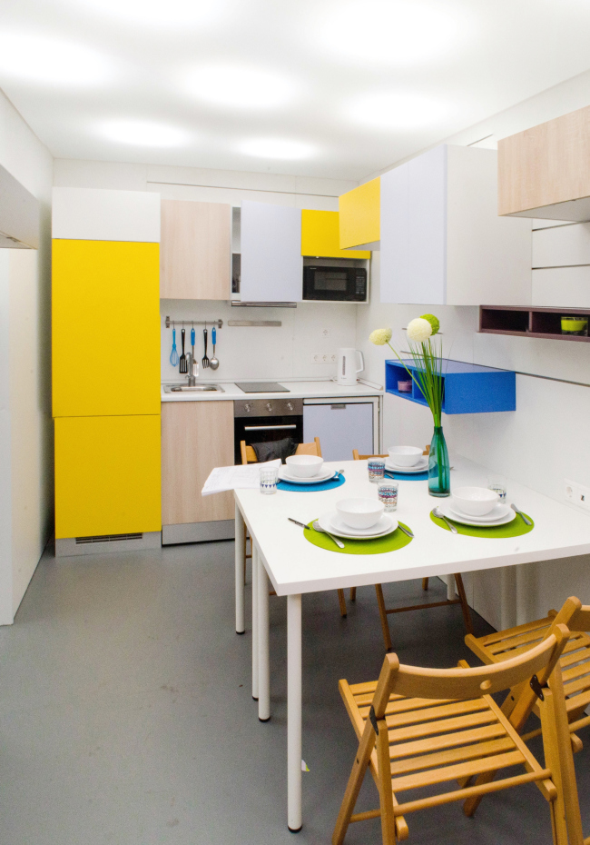 Design concept for efficiency apartments. Photographs � Arch group