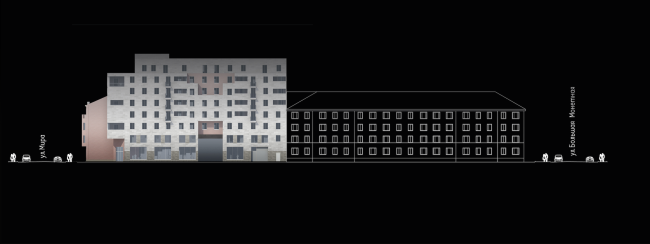 Multiapartment building at Mira Street. Development drawing along the Kotovsky Street. Project, 2014  Anatoliy Stolyarchuk Architectural Studio