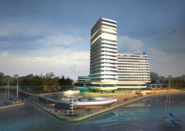 The concept of the hotel complex Radisson Blu Moscow Riverside  4izmerenie