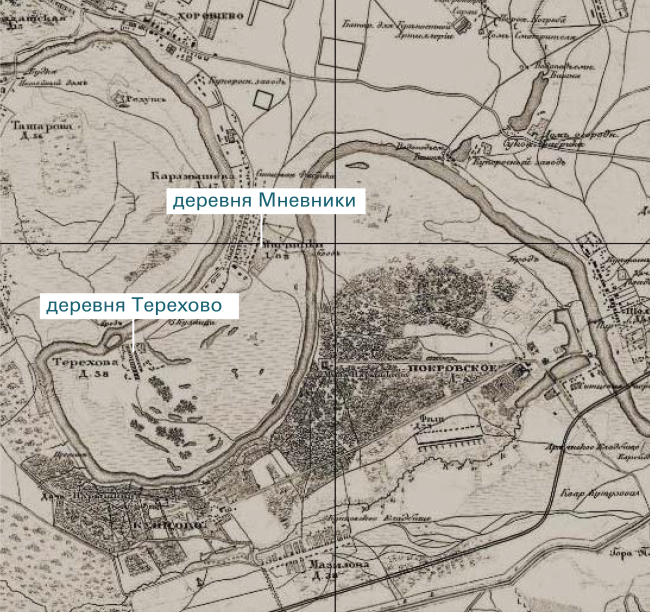 "Nizhnie Mnevniki" metro station. Pavilion. Historical map of the area. The original data of the contest, 2015  DNK ag