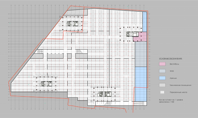 Multifunctional residential complex on the 5th Donskoy Proezd. Plan of the 1st floor. Project, 2015 � ABV Group