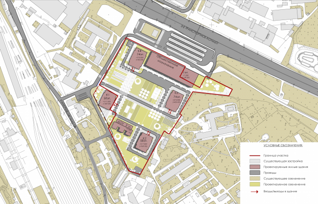 Multifunctional residential complex on the 5th Donskoy Proezd. 4 towers. Master plan. Project, 2015  ABV Group