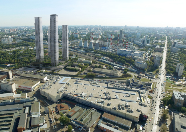 Multifunctional residential complex on the 5th Donskoy Proezd. 4 towers. View from the Third Transport Ring. Project, 2015  ABV Group