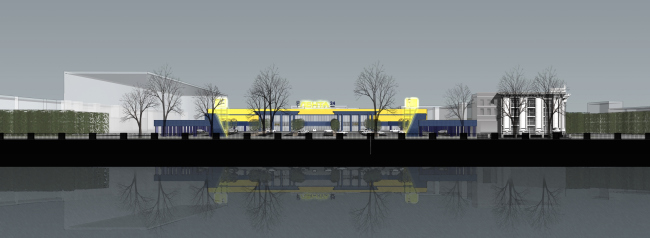 "Lenta" shopping center on the Embankment of the Obvodnoy Channel. Construction, 2005 � Anatoly Stolyarchuk architects