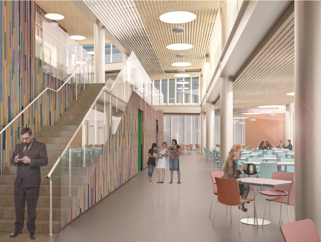 Interior. Project. The students' cafe of the Higher Management School of Saint Petersburg State University. Structure. Construction, 2014 � Studio 44
