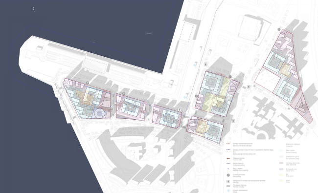 Concept of the integrated social and housing project on the Vasilyevsky Island. Master plan. A.Len. Photo courtesy by "Glorax Development"