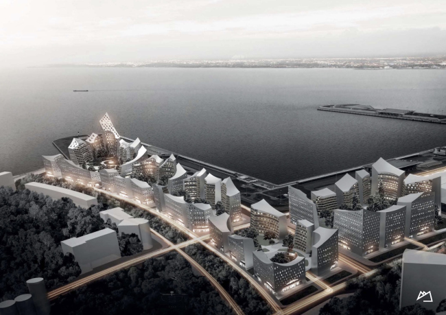 Concept of the integrated social and housing project on the Vasilyevsky Island. Snohetta. Photo courtesy by "Glorax Development"