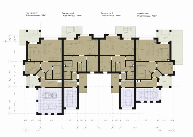 The architectural and planning concept of the residential projectin Kirov. An example of development in the style of historicism. Project, 2015  Archstroydesign