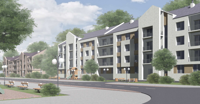 The architectural and planning concept of the residential projectin Kirov. An example of development in the style of modernism. Project, 2015 � Archstroydesign