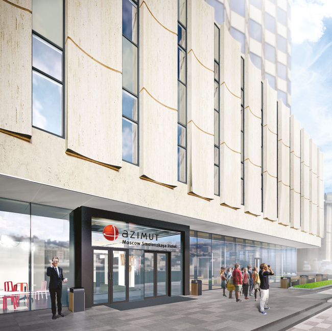 Project of renovating "Belgrade" Hotel. The entrance group without the marquee � T+T Architects