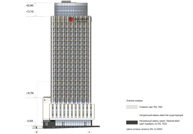 Project of renovating "Belgrade" Hotel. Facade  T+T Architects