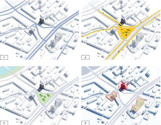 Project of renovating "Belgrade" Hotel. Map of the territoriaal organization  T+T Architects