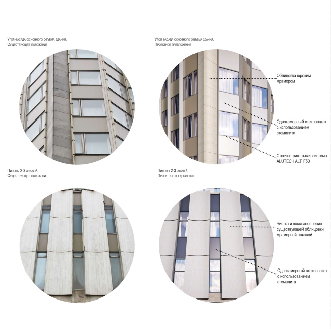 Project of renovating "Belgrade" Hotel. Details of the facade  T+T Architects