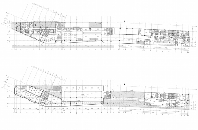 Multifunctional complex and shopping mall at the Akademika Ilyushina Street. Plans of the second and third floors  Asadov Architectural Bureau