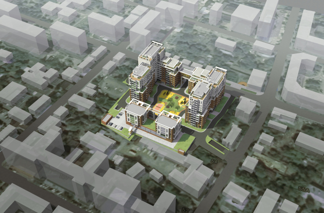Residential complex in Kaluga. Bird's eye view. Project, 2015  GrandProjectCity