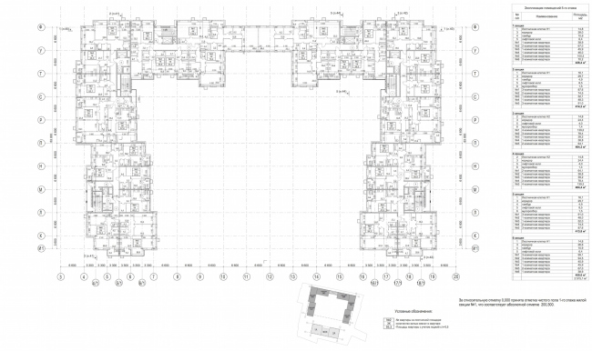 Residential complex in Kaluga. Plan of the 5thfloor. Residential unit. Project, 2015  GrandProjectCity