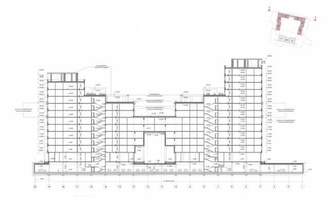 Residential complex in Kaluga. Section view. Project, 2015  GrandProjectCity