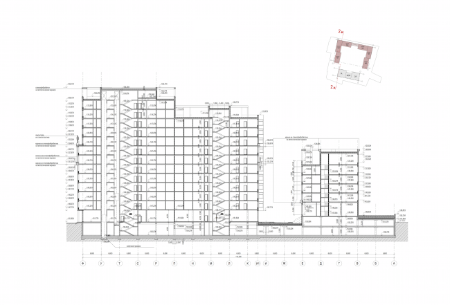 Residential complex in Kaluga. Section view. Project, 2015  GrandProjectCity