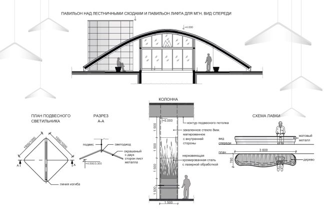 "Terekhovo" metro station. Diagrams and basic units @Sergey Estrin Architects