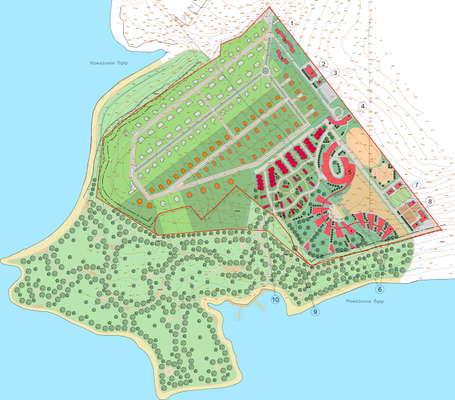 Sports and Recreation Center at the Mozhaisk Sea. Location plan  Arkhitecturium