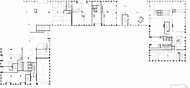 Multifunctional building with residential and other kinds of premises on the Shosse Entuziastov. Plan of the first floor. Project, 2015  ADM