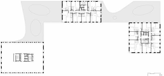 Multifunctional building with residential and other kinds of premises on the Shosse Entuziastov. Plan of the typical floor Project, 2015 � ADM