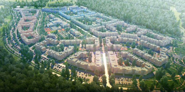 "New Sertolovo" residential complex. Bird's eye view. Project, 2015  Sergey Tsytsin Architectural Studio