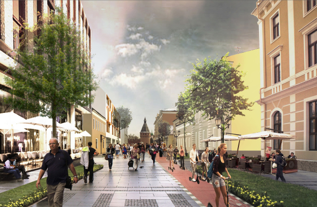 Концепция обновления общественных пространств в Туле. Союзная улица. Проектное предложение, 2015 © Четвертое измерение