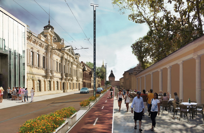Концепция обновления общественных пространств в Туле. Улица Металлистов. Проектное предложение, 2015 © Четвертое измерение