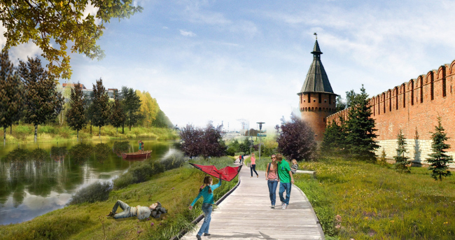 The concept of renovating Tula's public territories. The Kremlin Embankment. The current situation. Project proposal, 2015 � 4izmerenie
