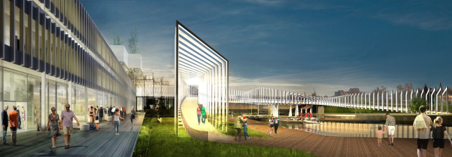 The concept of renovating Tula's public territories. The Embankment of the Upa River. The pedestrian bridge. Project proposal, 2015 � 4izmerenie