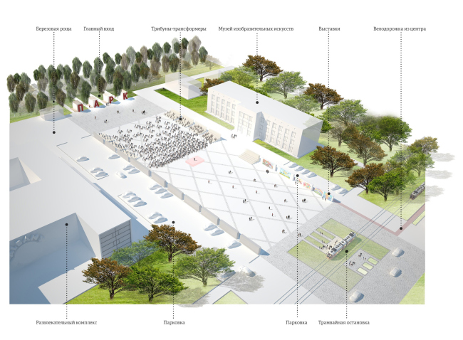 The concept of renovating Tula's public territories. The Square of Arts. City festival. Project proposal, 2015  4izmerenie