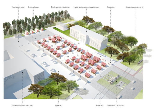 The concept of renovating Tula's public territories. The Square of Arts. Marketplace. Project proposal, 2015  4izmerenie