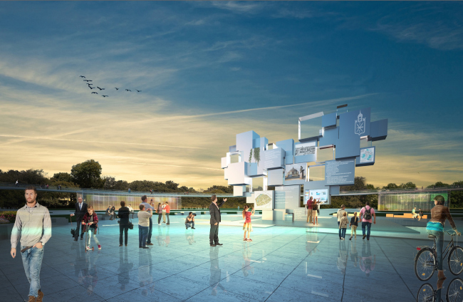 The concept of renovating Tula's public territories. "Heart of Tula" at the Central Square next to the Byelorussky Park. Project proposal, 2015  4izmerenie