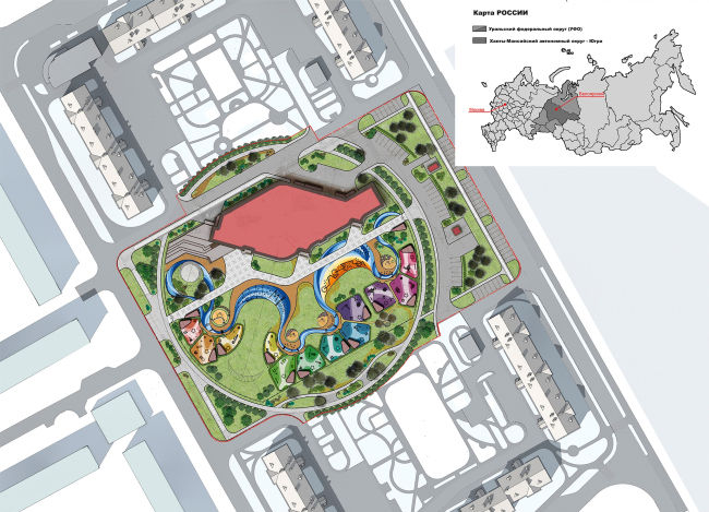 Kindergarten in Beloyarsky. Master plan. Project, 2014  City-Arch