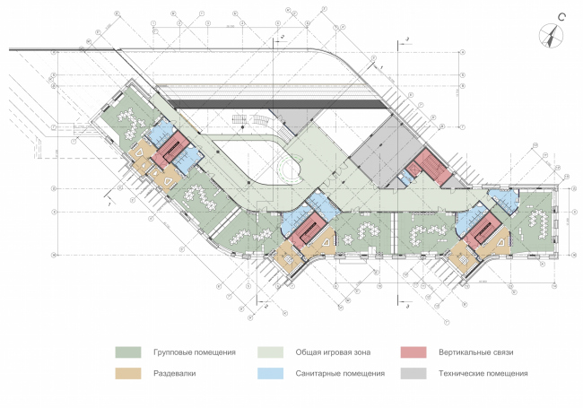 Kindergarten in Beloyarsky. Plan of the 2nd floor. Project, 2014  City-Arch