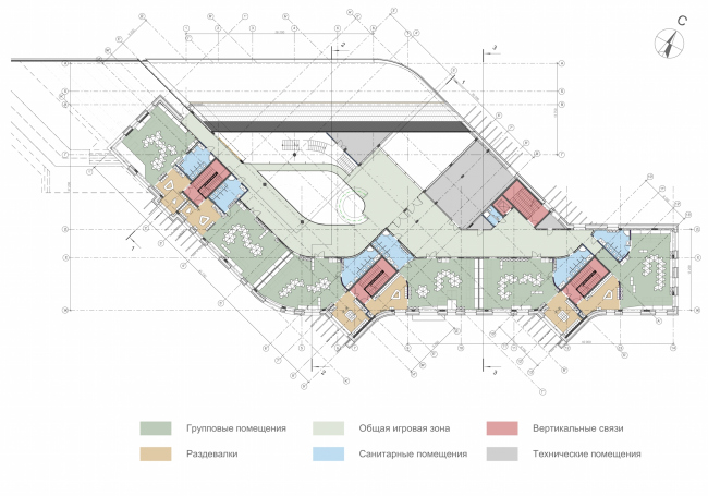 Kindergarten in Beloyarsky. Plan of the 2nd floor. Project, 2014  City-Arch