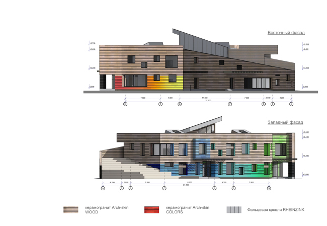 Kindergarten in Beloyarsky. West and east facades. Project, 2014  City-Arch