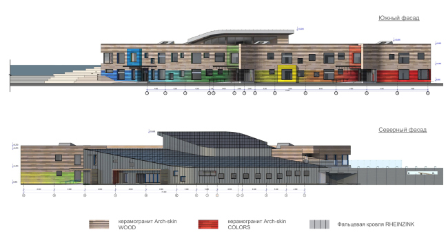 Kindergarten in Beloyarsky. North and south facades. Project, 2014 � City-Arch