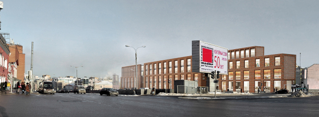 Multifunctional complex on the Zemlyanoy Val Street. View from the Taganskaya Square. Project, 2014 � Ginsburg Architects