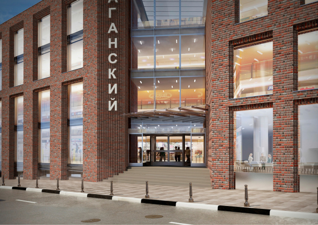 Multifunctional complex on the Zemlyanoy Val Street. Entrance form the taganskaya Square. Project, 2014 � Ginsburg Architects