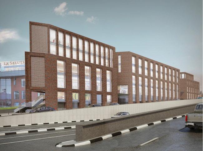 Multifunctional complex on the Zemlyanoy Val Street. View from the Zemlyanoy Val. Project, 2014 � Ginsburg Architects